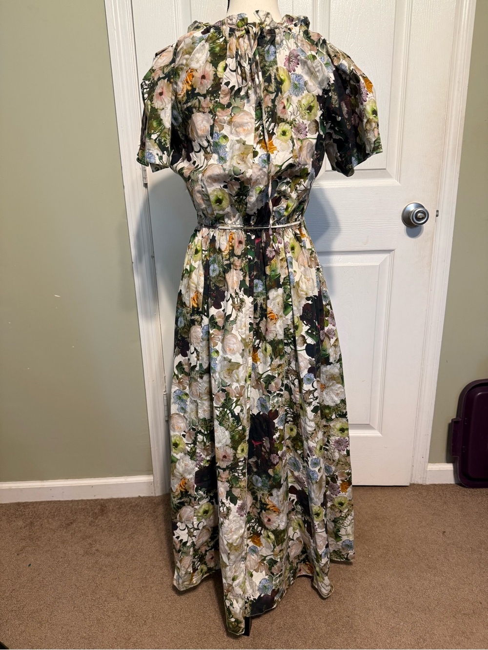 Floral High-Neck Maxi Dress in Multi Floral - Picture 8 of 12